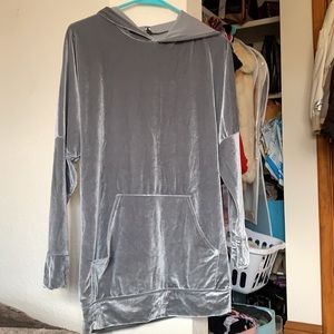 Soft velour silver hoodie